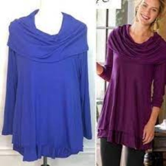 NWT Soft Surroundings Royal Blue Weekend Layer Top szMp - Picture 1 of 6